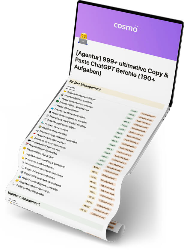 999+ ChatGPT Befehle für Agentur