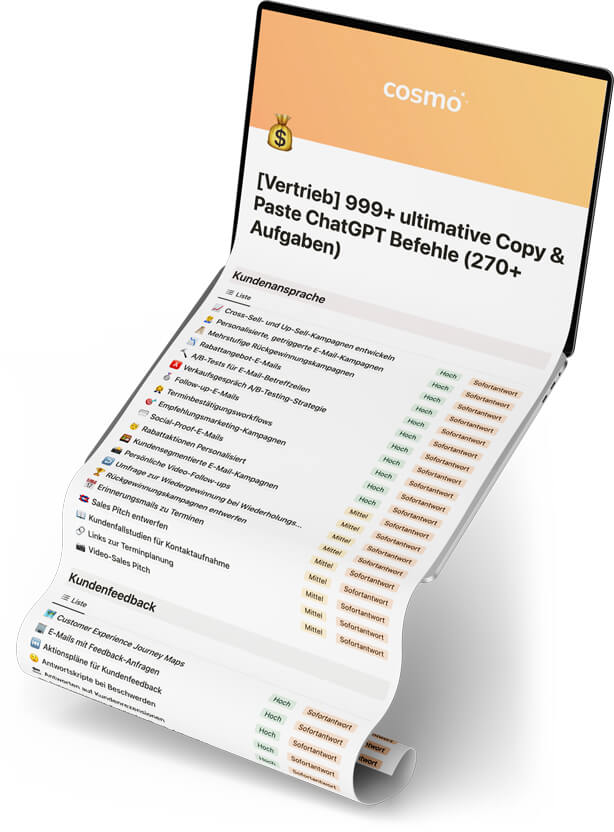 999+ ChatGPT Befehle für Vertrieb