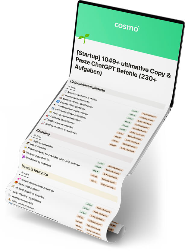 1049+ ChatGPT Befehle für Startup
